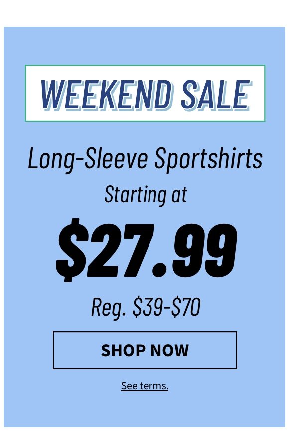 Long-Sleeve Sportshirts starting at $27.99