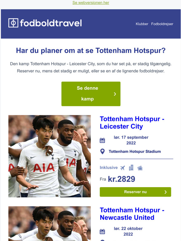 Nu stadig tilgængelig: Tottenham Hotspur - Leicester City