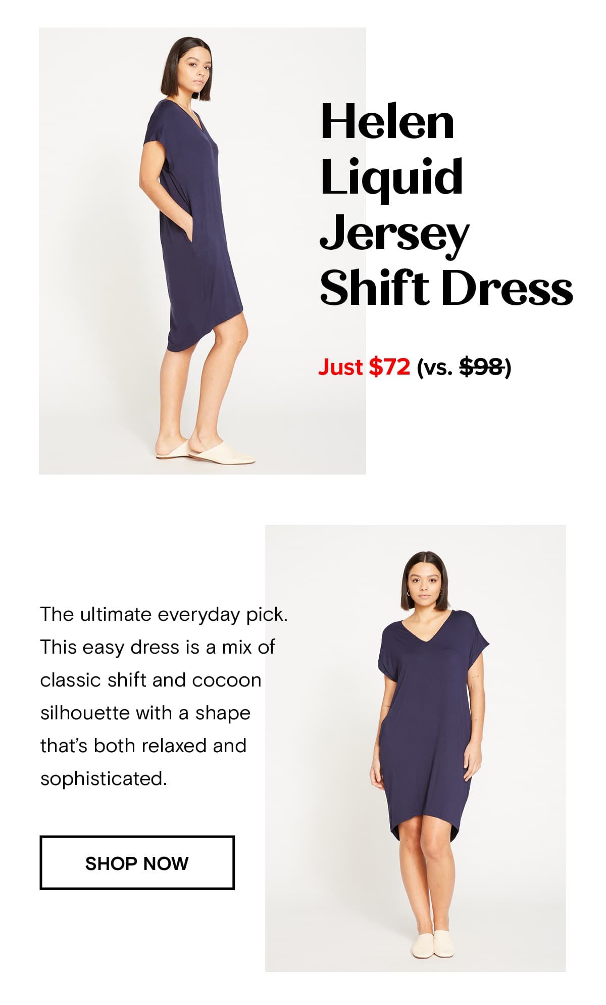Helen Liquid Jersey Shift Dress Just $72 (vs. $98)