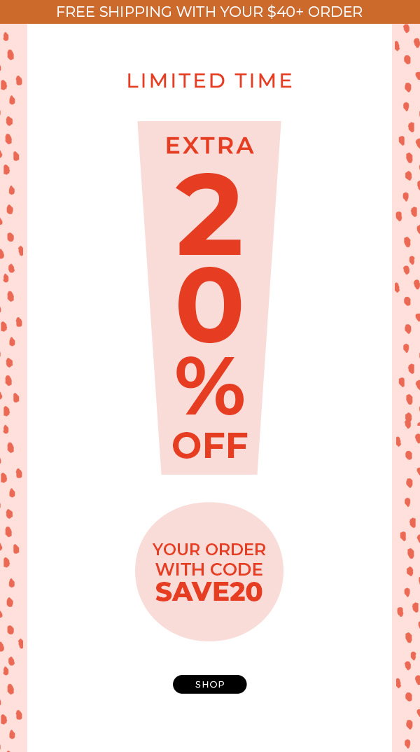 Save Extra 20% Off With Code SAVE20 for a Limited Time