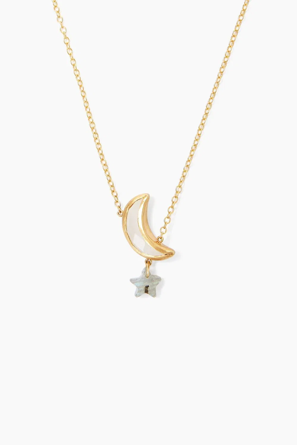 Image of Moonstone Moon and Labradorite Star Necklace