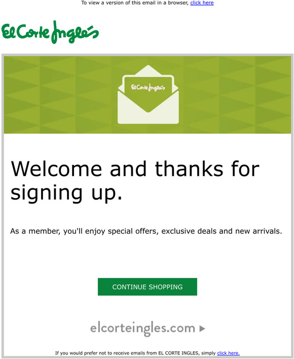 Welcome and thanks for signing up