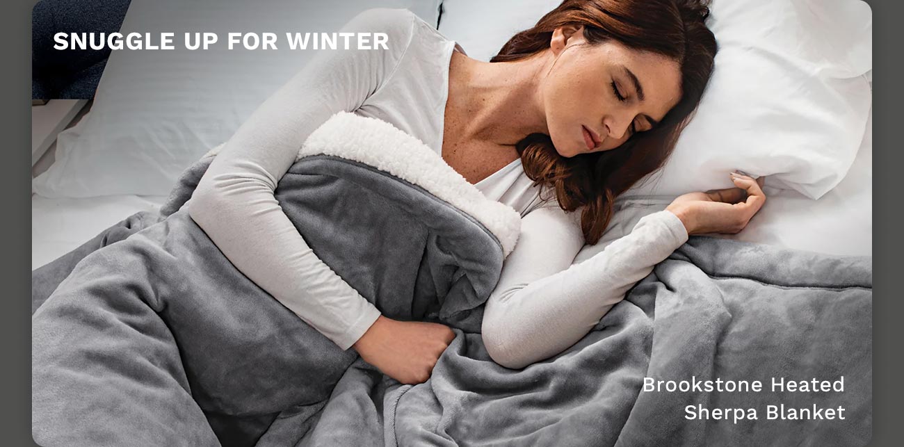 Brookstone Heated Sherpa Blanket