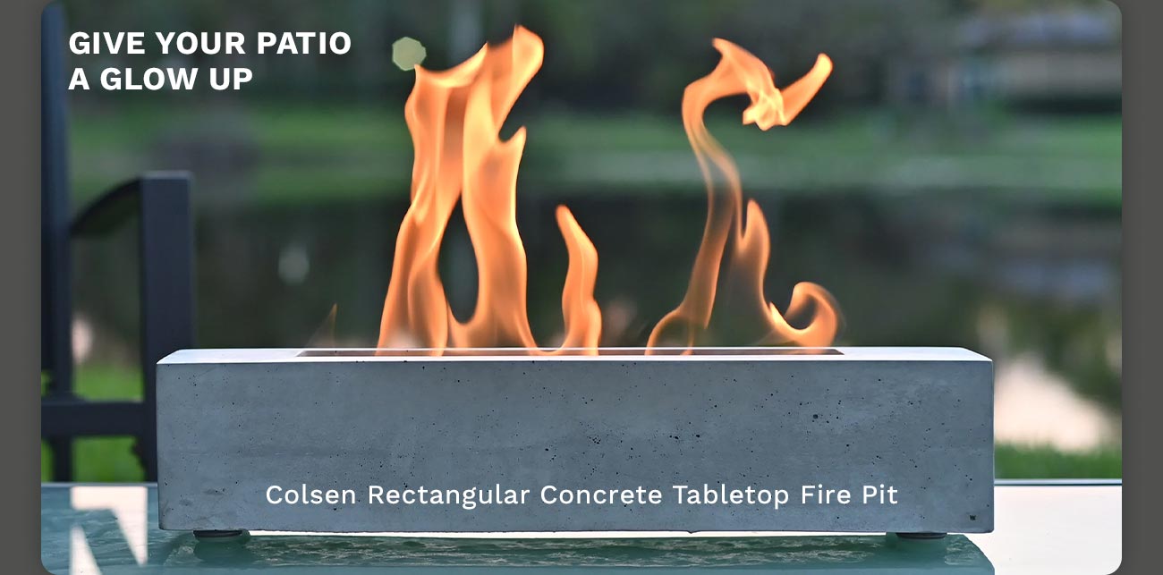 Colsen Rectangular Concrete Tabletop Fire Pit
