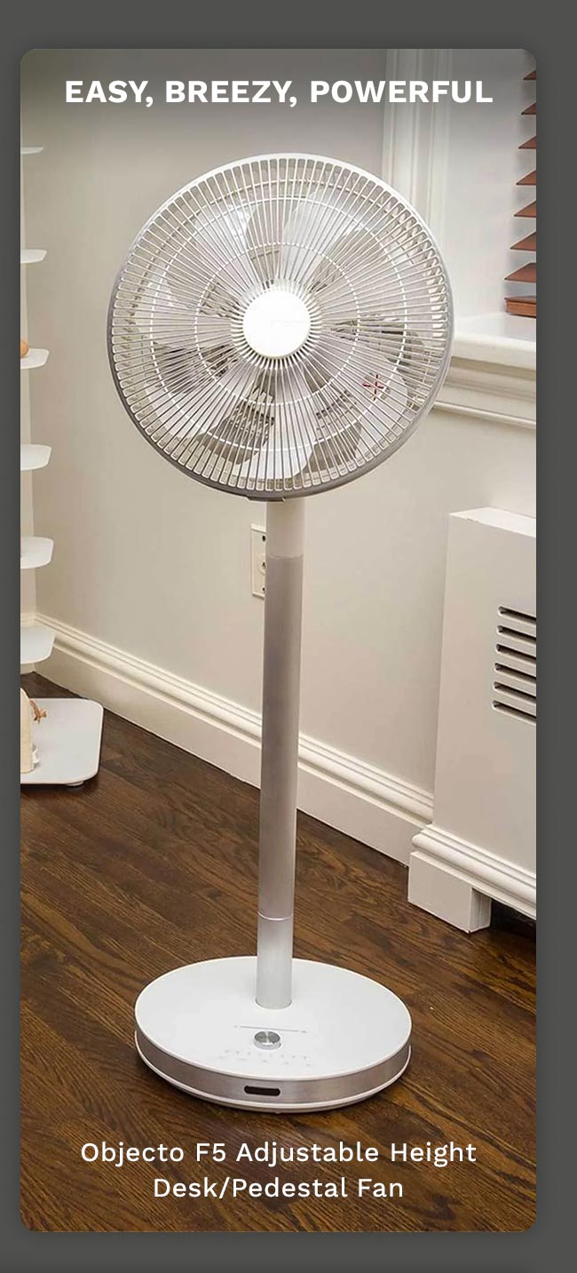 Objecto F5 Adjustable Height Desk/Pedestal Fan