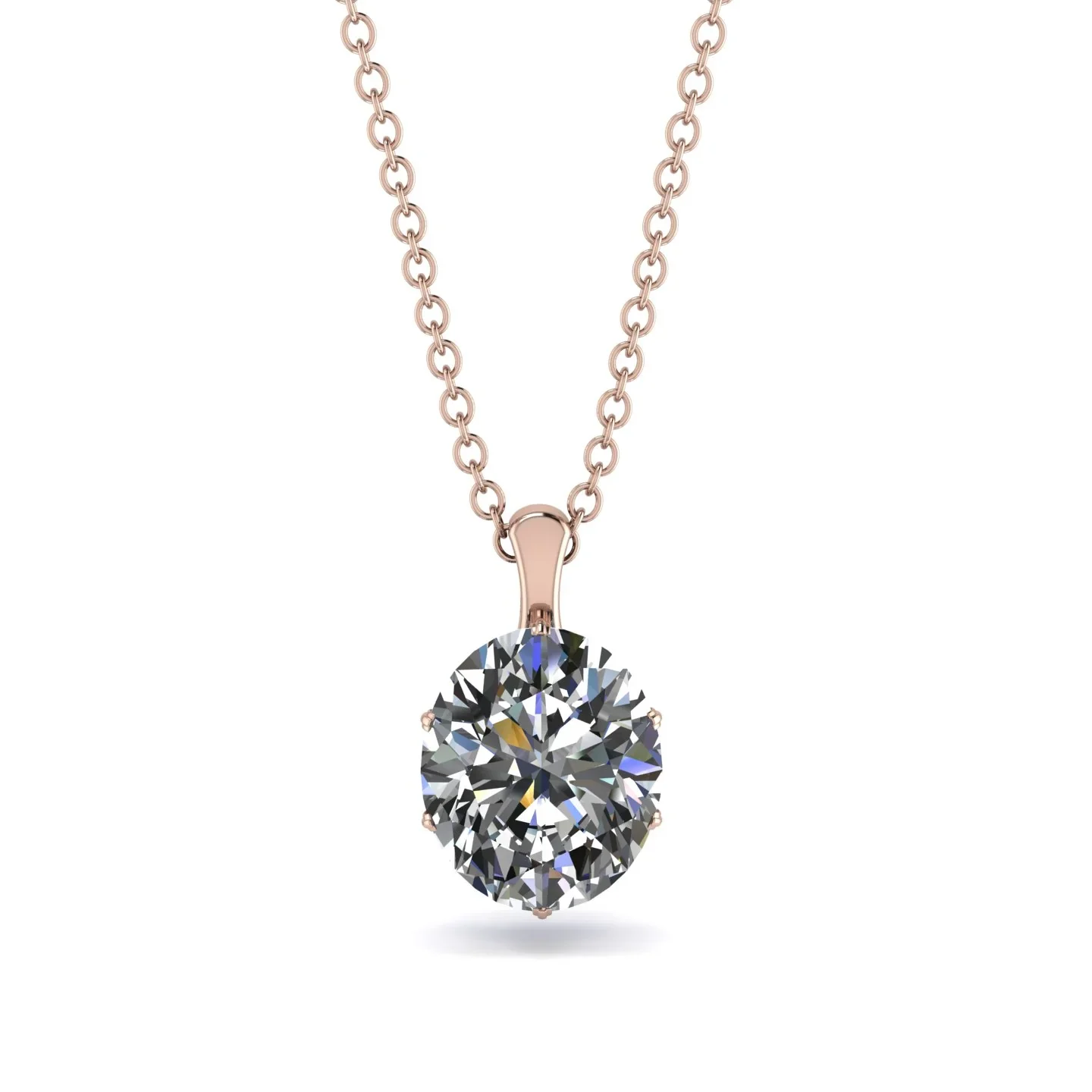 Image of Oval Diamond Hidden Halo Necklace - Gemma No. 62