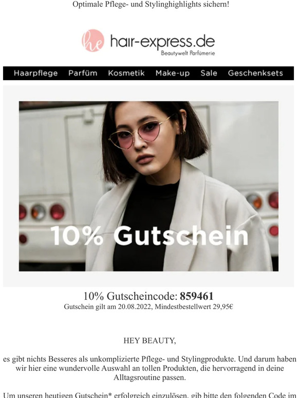 HairExpress.de 10 Gutschein sichern + entdecke alles Rund ums Haar