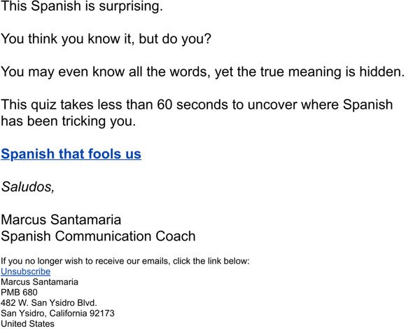 Spanish that fools us