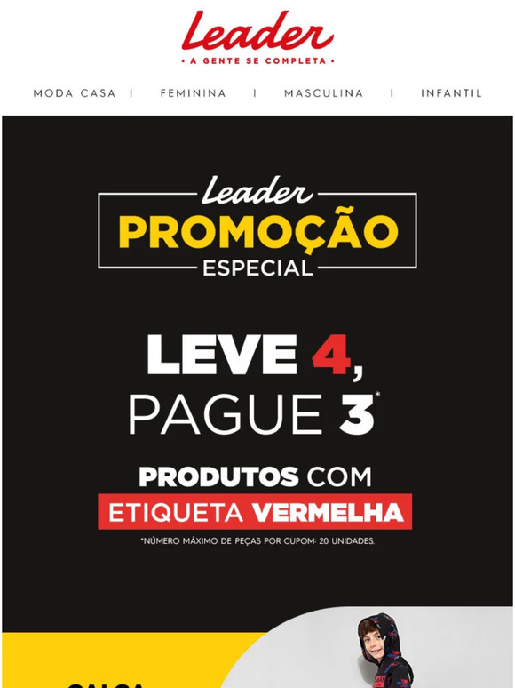 Promoção Especial Leve 4 Pague 3