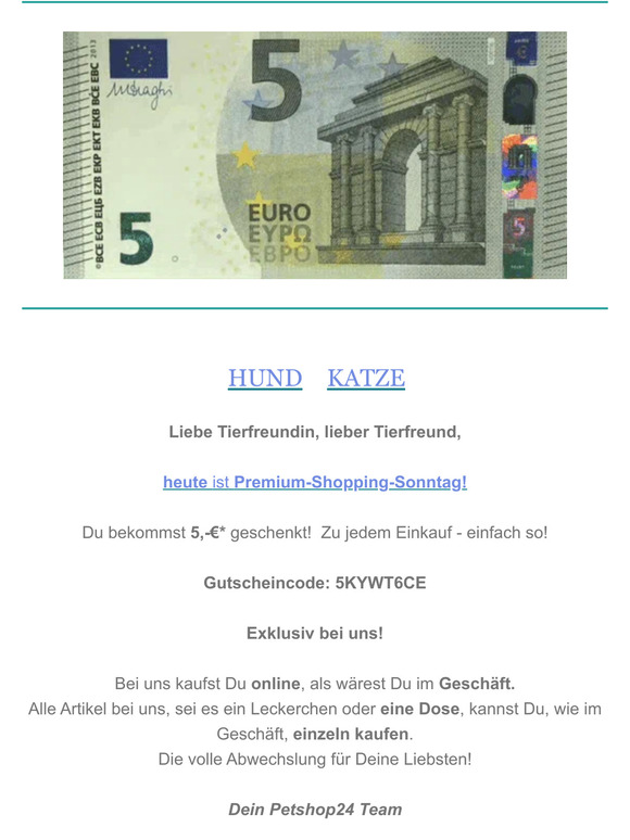 🐶  Premium Shopping Sonntag 🐱