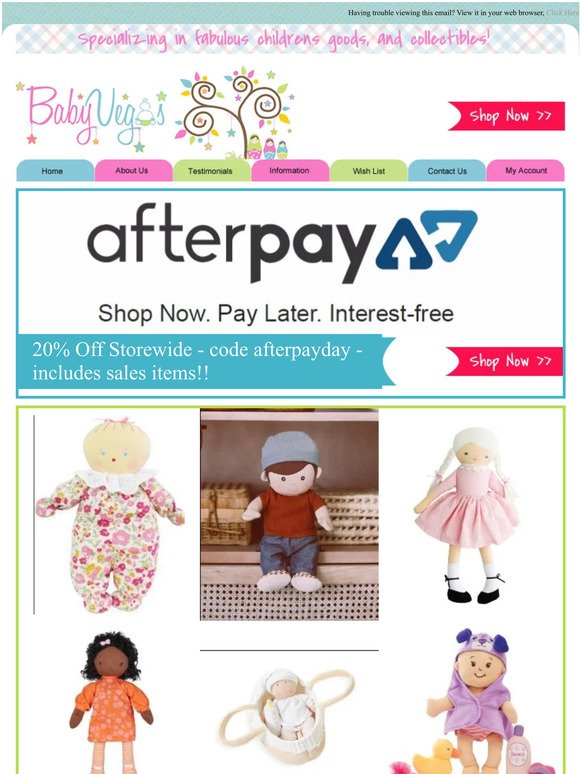 😀 Afterpay Day is LIVE - 20% OFF Storewide - Code afterpayday