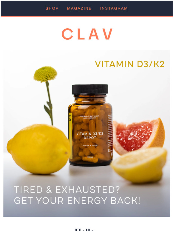 ❤️ 20% OFF Discount on Vitamin D3/K2 from CLAV ❤️