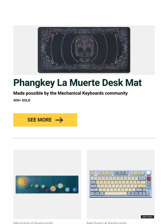 Drop Phangkey La Muerte Desk Mat, mStone PMMA Solar System Palm Rest
