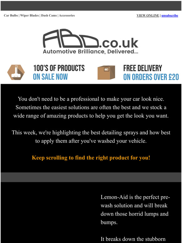 Detailing Sprays For That Ultimate Shine And Protection...