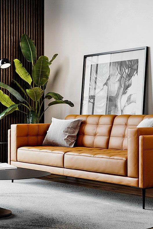 Murray Leather Sofa by Moroni.