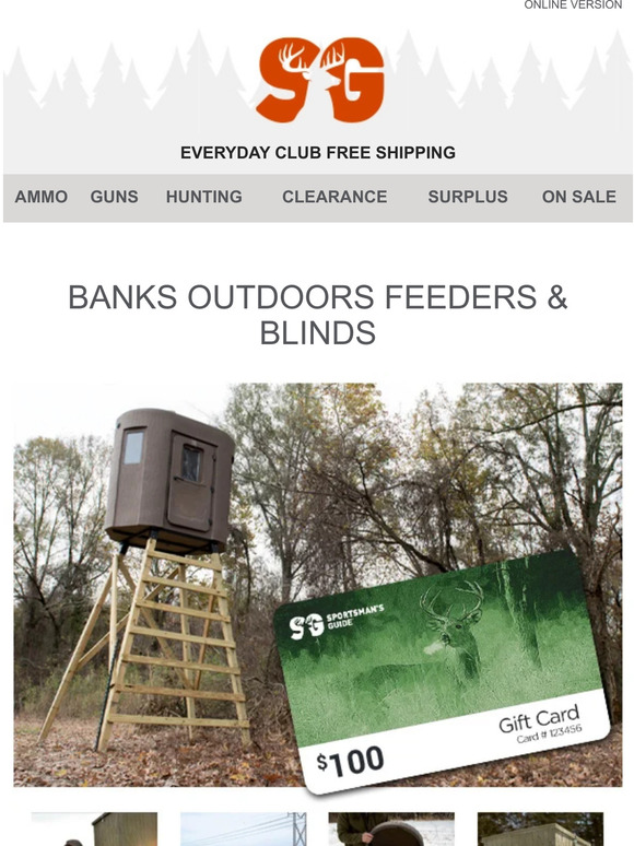 The Sportsman's Guide Banks Outdoors Free Gift Card Offer Milled