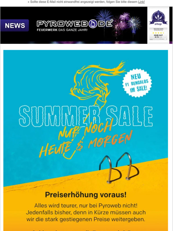Nur noch heute und morgen: Summersale! // Preiserhöhungen in Kürze!