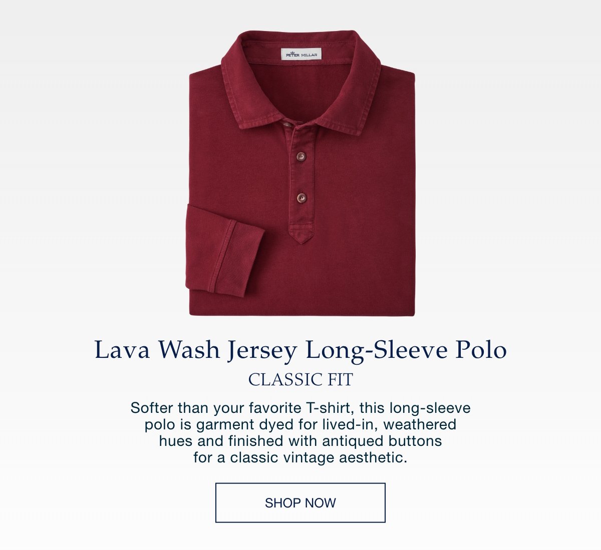 Lava Wash Jersey Long-Sleeve Polo - Shop Now