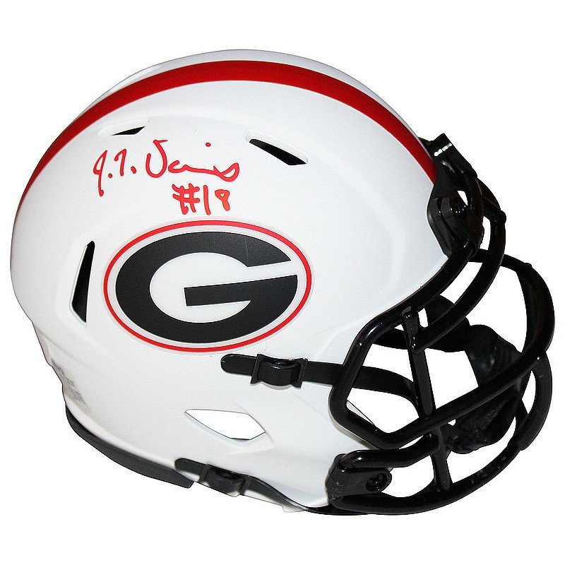 JT Daniels Autographed Signed Georgia Bulldogs Riddell Speed Lunar Eclipse Mini Helmet - JT Daniels Personal Hologram Authentic