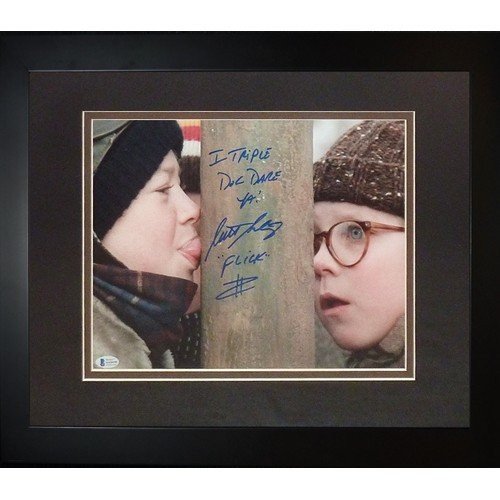 Scott Autographed Signed Schwartz Flick A Christmas Story (Flick's Lick) Deluxe Framed 11X14 Photo With Quote Inscr - JSA