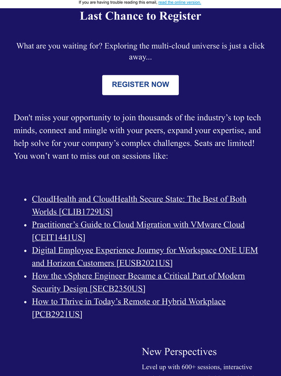 Last chance to register for VMware Explore 2022 US