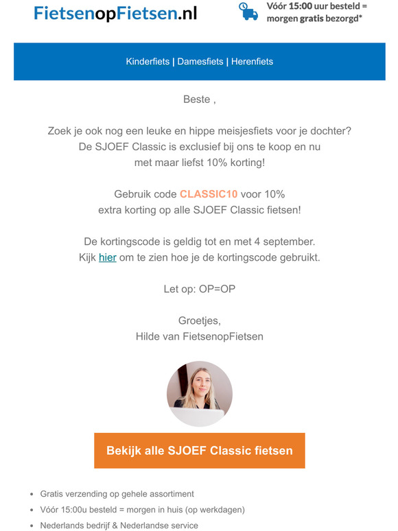 10% Korting op alle SJOEF Classic fietsen!