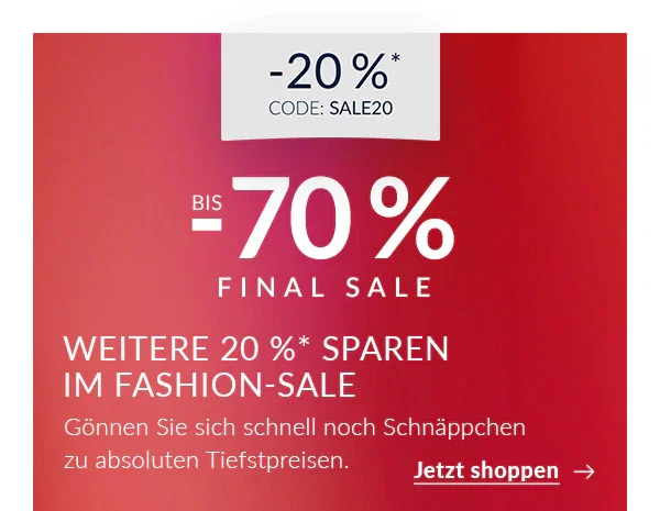 Mode Sale mit 20% Gutschein
