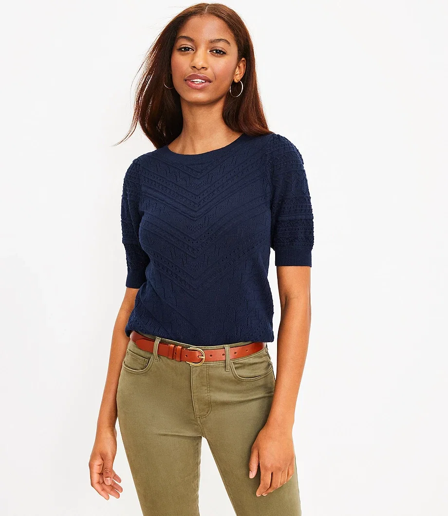 Pointelle Sweater Tee