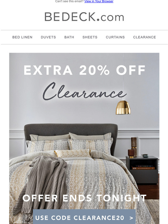 ENDING TONIGHT! Extra 20% Off Clearance!
