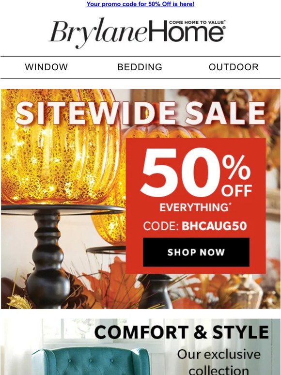 Brylane Home: 50% Off Applied to Friend Account | Milled