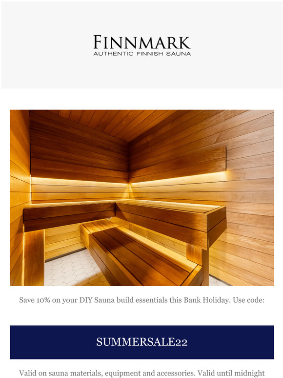 10% Off DIY Saunas & Sauna Essentials this week..