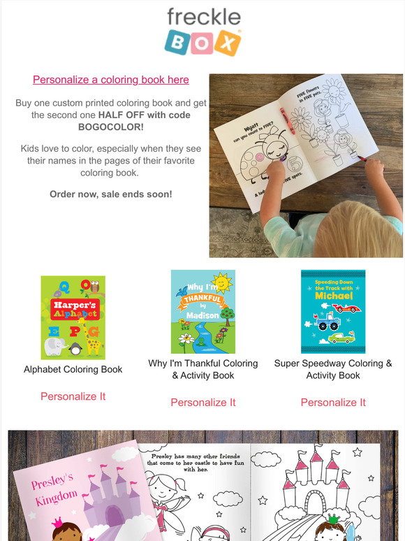 Personalized Coloring Book - by Frecklebox. - frecklebox