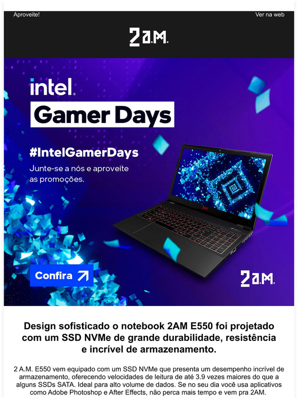 Para você ter a melhor performance em jogos - Notebook 2AM
