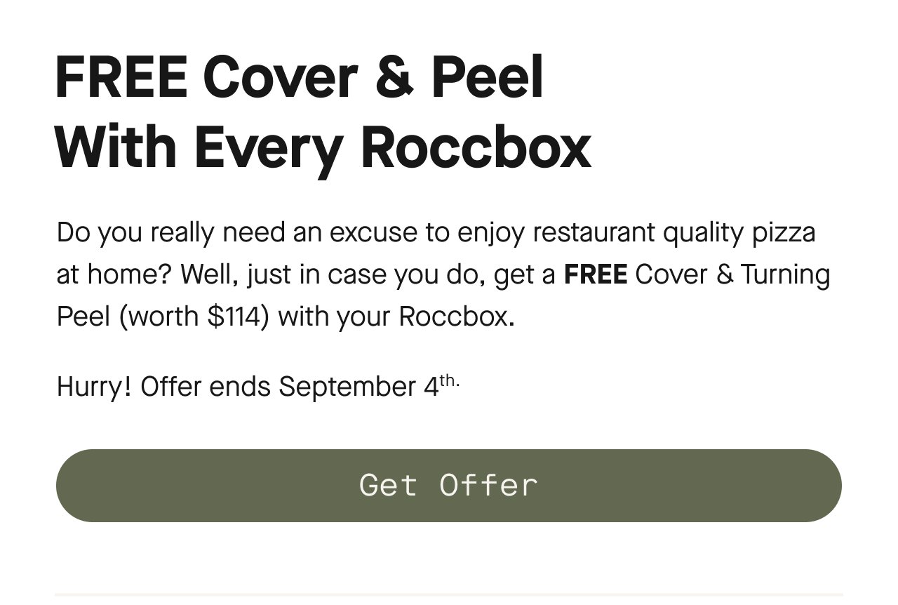 Free Cover & Peel With Every Roccbox