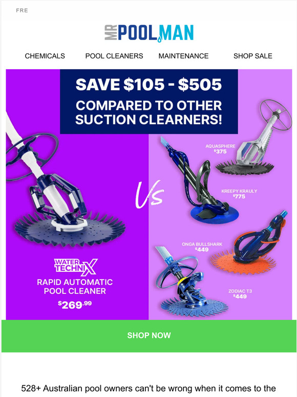 Mr Pool Man More cleaning power for less Milled