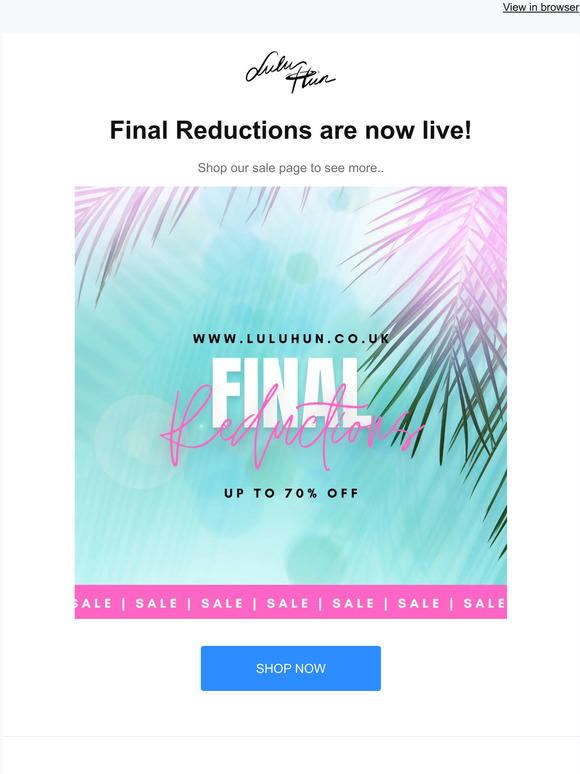 FINAL REDUCTIONS!!💟