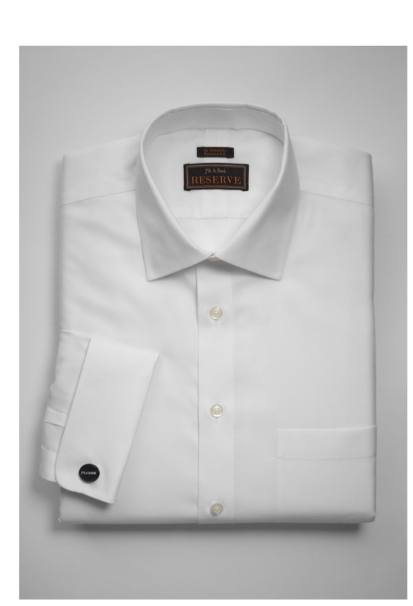 Reserve Collection Tailored Fit Spread Collar Textured Dress Shirt