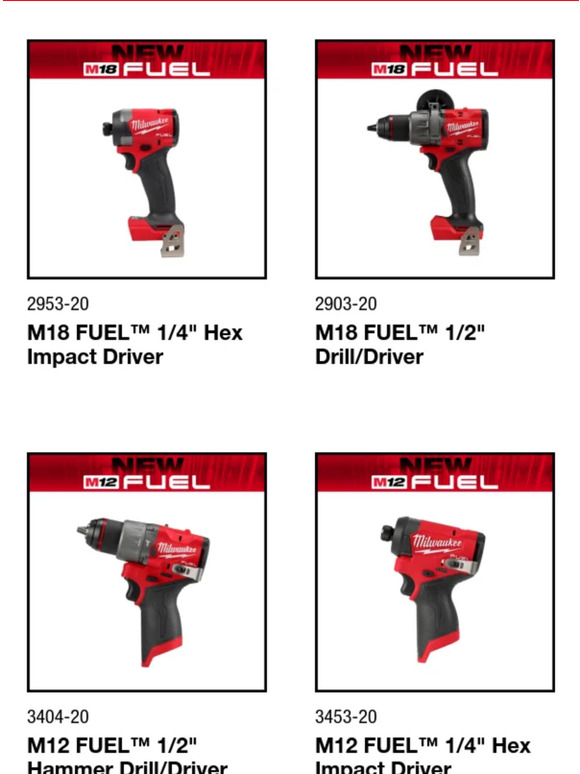 Milwaukee Tool NEW! Drills & Impacts from Milwaukee Milled