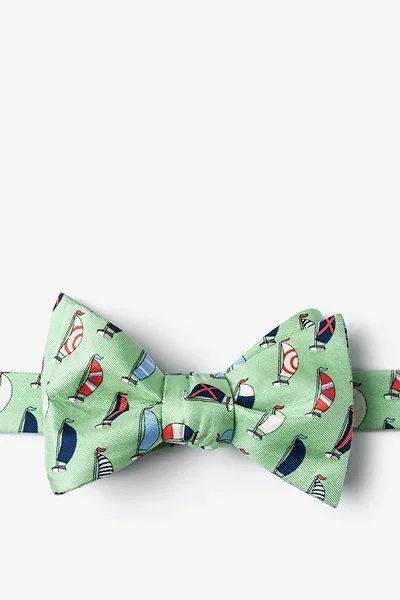 Image of Mint Green Silk Seas the Day Bow Tie