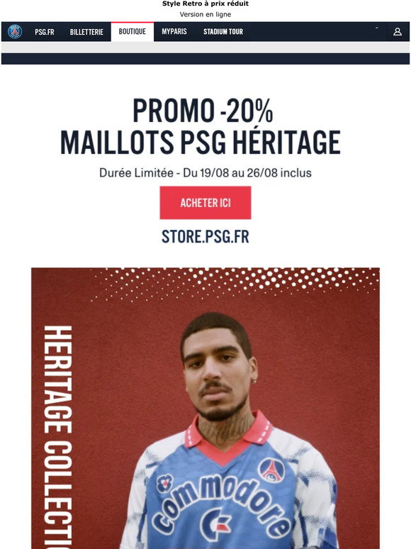 PSG Boutique: Maillots PSG Héritage à -20% ! | Milled