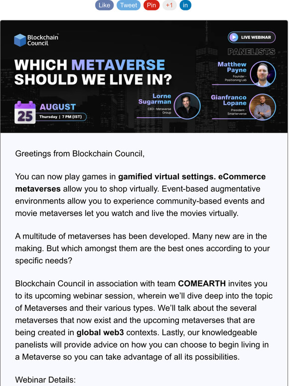 Blockchain Council Entangle the virtual with reality. Star living in