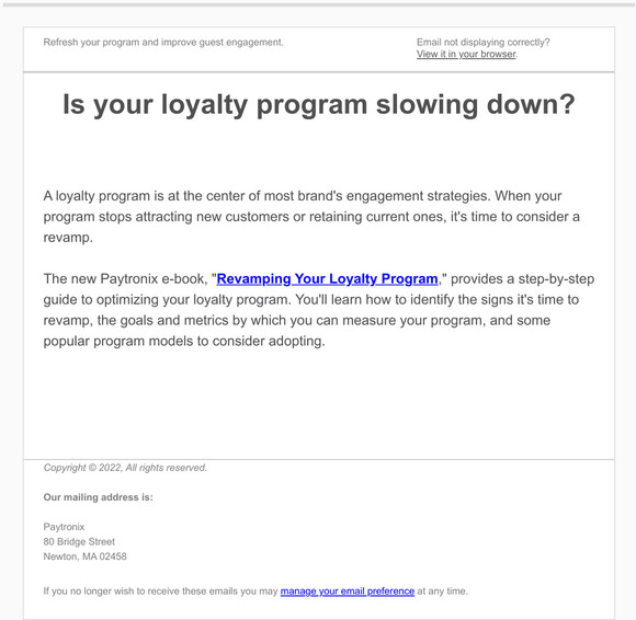 Revamping Your Loyalty Program