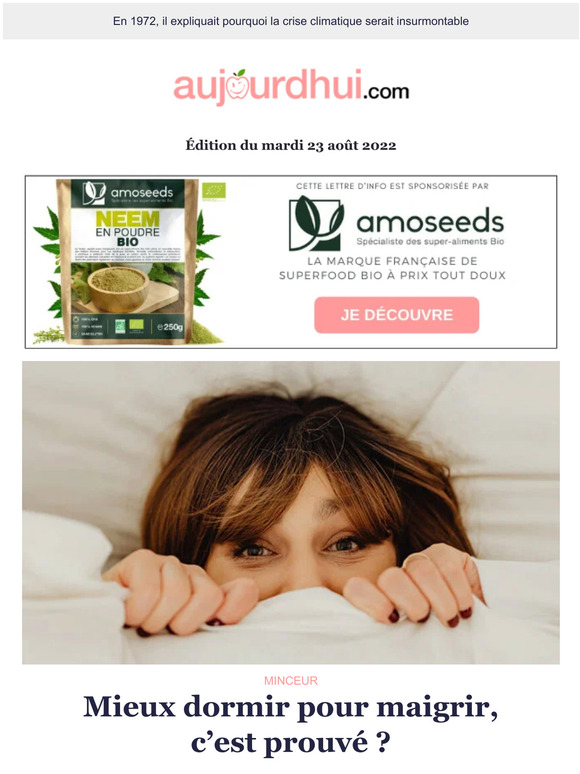😴 Dormir pour maigrir, spiruline, identifiez vos forces de caractère