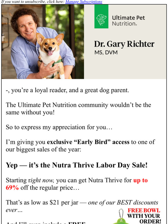 is nutra thrive good for dogs