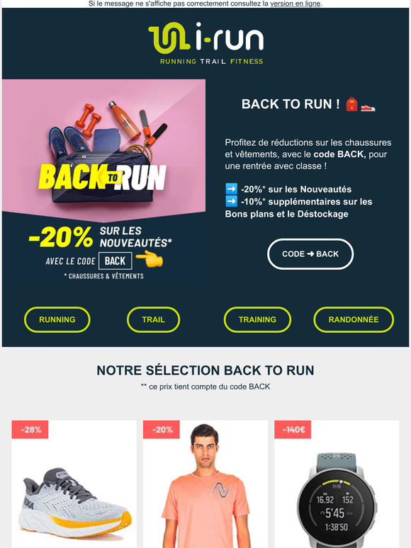 Back To Run ⚡ Jusqu'à -20% !