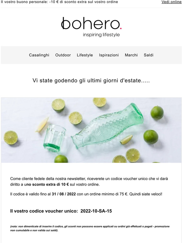 Il vostro buono personale: -10 € di sconto extra sul vostro ordine