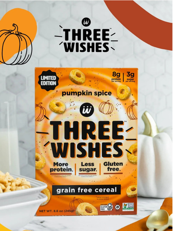 Three Wishes Pumpkin Spice Grain Free Cereal - 8.6 oz