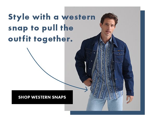 Style with a western snap to pull the outfit together. Shop Western Snaps