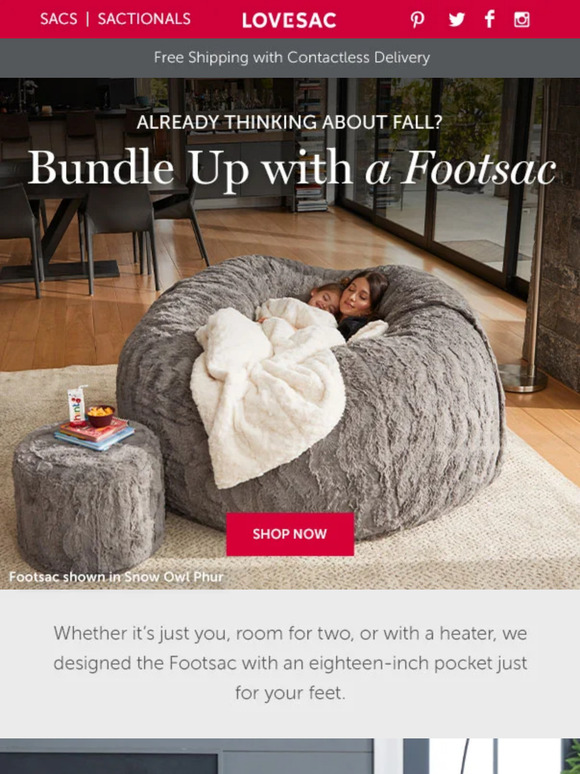 LoveSac A Blanket with a Builtin Foot Pocket? Milled