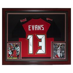 Mike Evans Autographed Signed Tampa Bay (Red #13) Deluxe Framed Jersey - JSA
